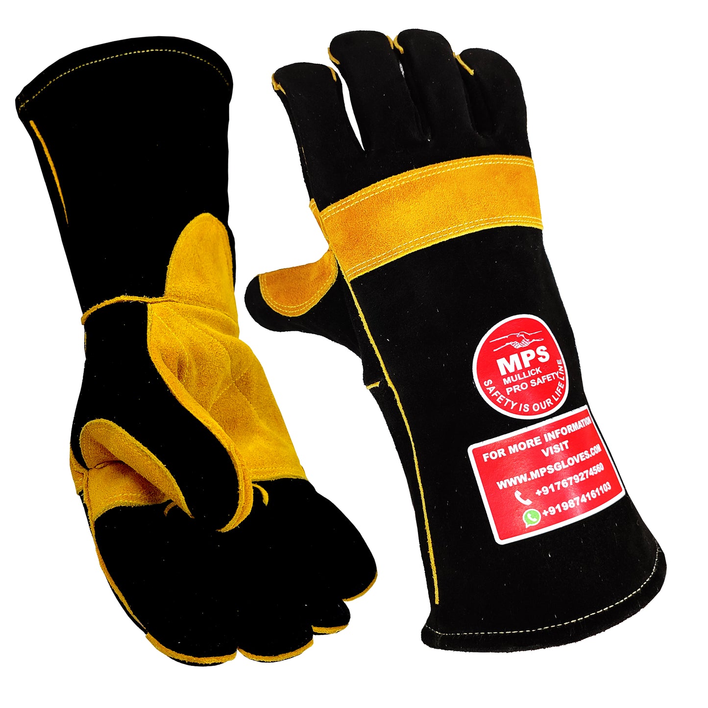 Fire Resistant Safety Welding Gloves Black Yellow – MPS011