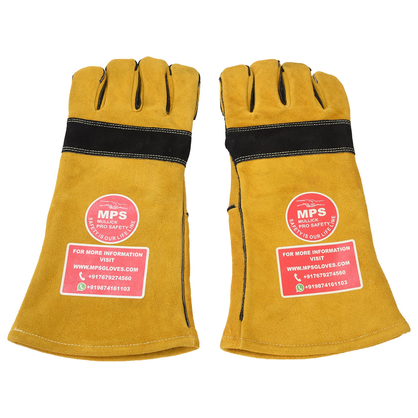 Heat Resistant Safety Welding Gloves Yellow Black- MPS002