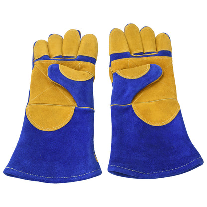 Heat Resistant Safety Welding Gloves Blue Yellow – MPS003