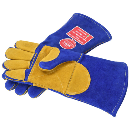 Heat Resistant Safety Welding Gloves Blue Yellow – MPS003