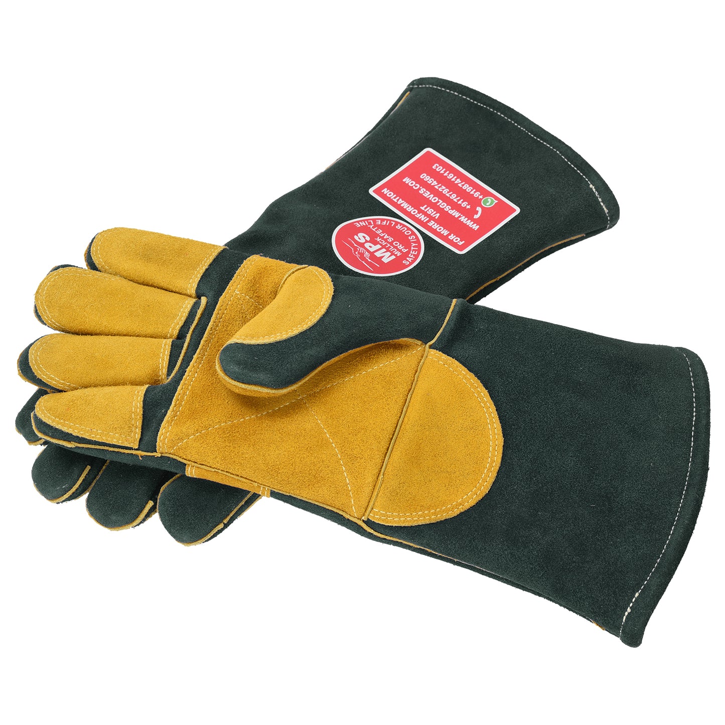 Heat Resistant Safety Welding Gloves Green Yellow – MPS004