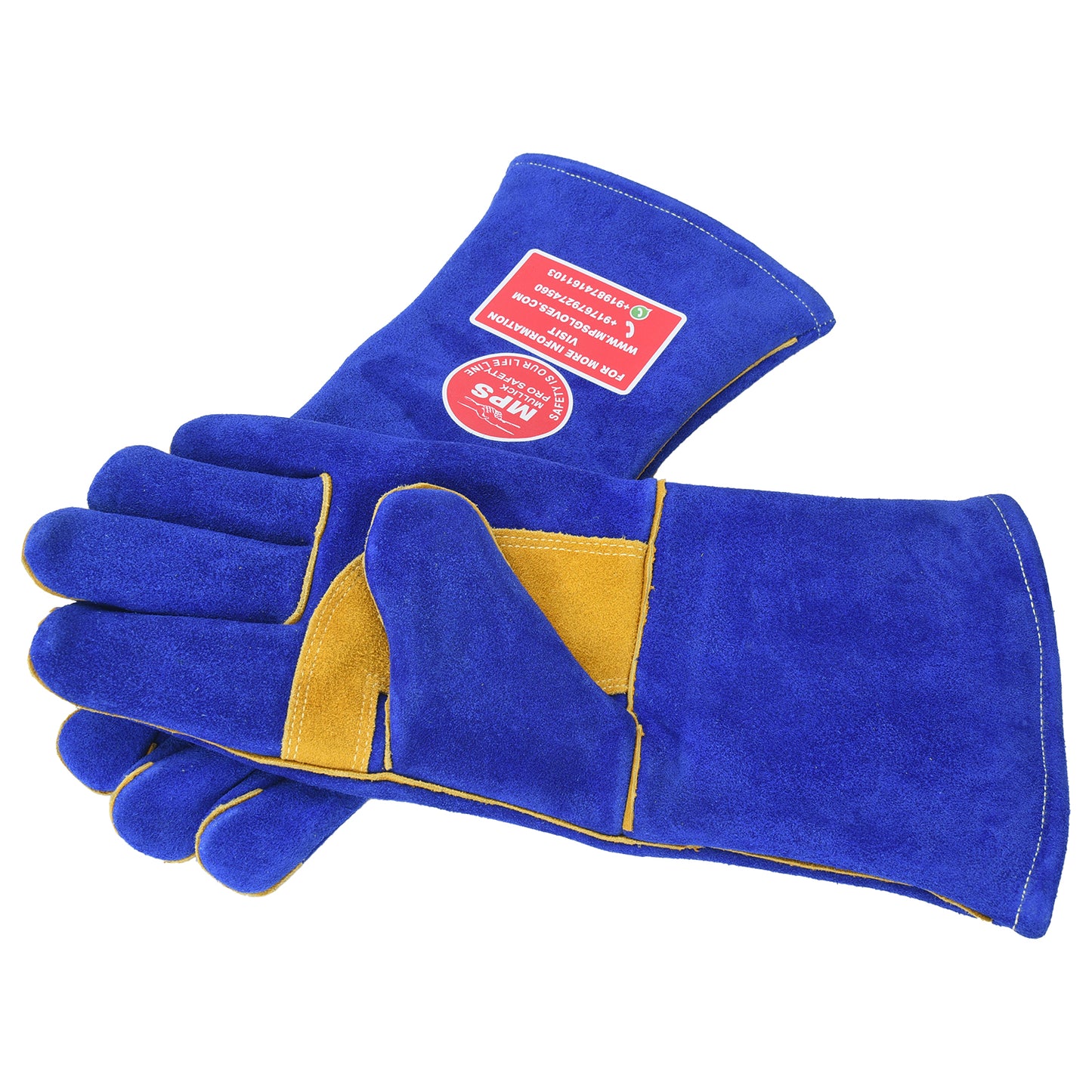 Fire Resistant Welding Gloves With Reinforced Blue – MPS-021