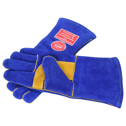 Fire Resistant Welding Gloves With Reinforced Blue – MPS-021