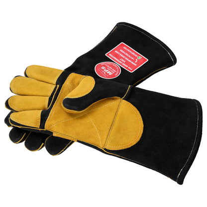 Heat Resistant Safety Welding Gloves Black Yellow – MPS001