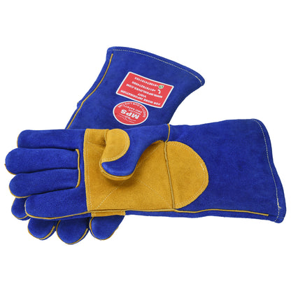 Fire Resistant Safety Welding Gloves Blue Yellow – MPS010