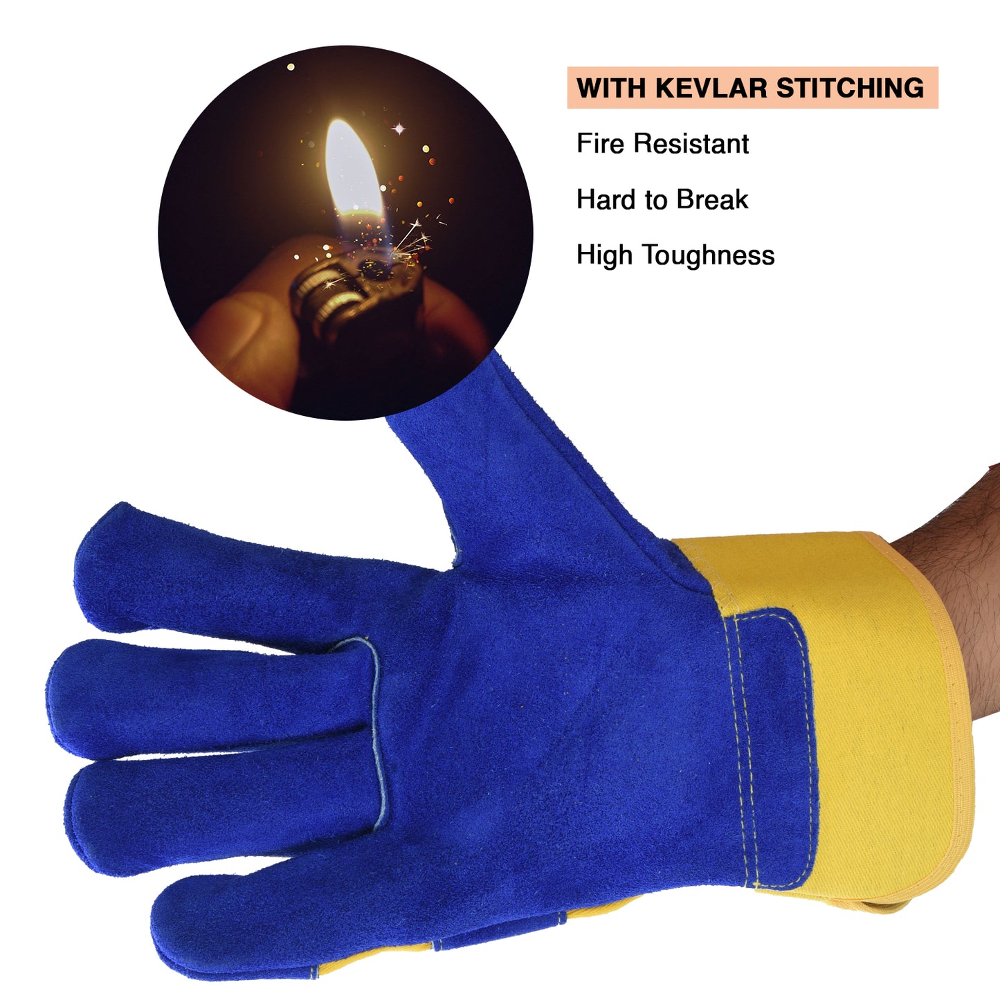 Leather Working Gloves Blue MPS101