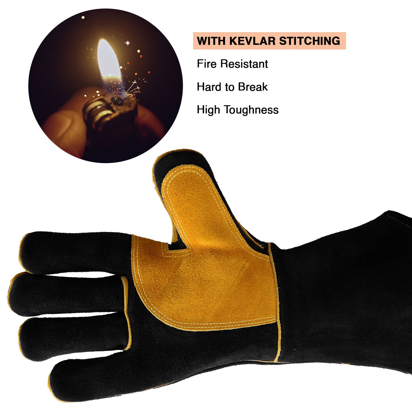 Fire Resistant Welding Gloves With Reinforced Black – MPS-020