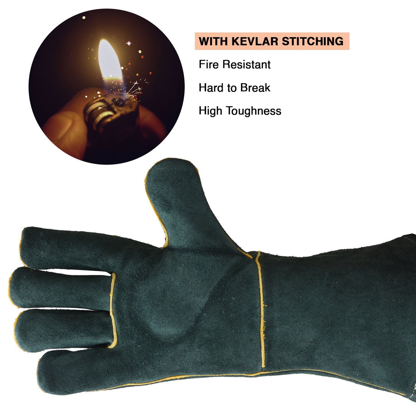 Leather Welding Gloves Green MPS-033