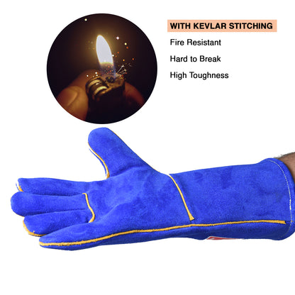 Leather Welding Gloves Blue MPS-031