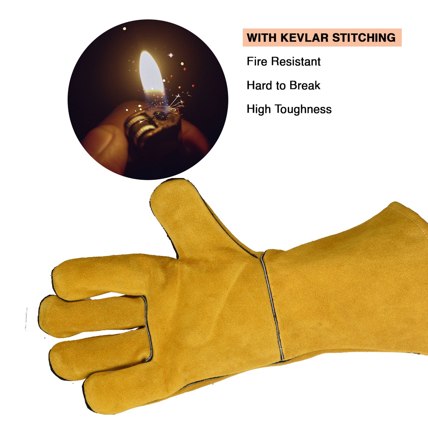 Leather Welding Gloves Yellow MPS-032