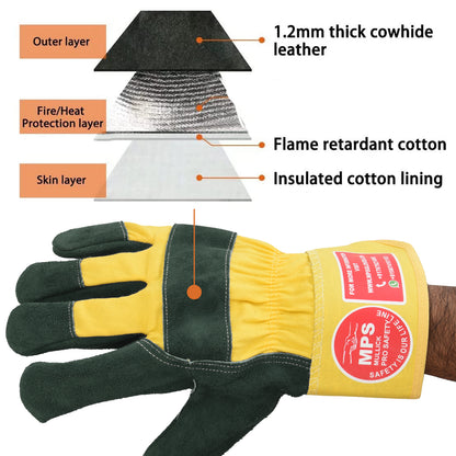 Leather Working Gloves Green MPS102