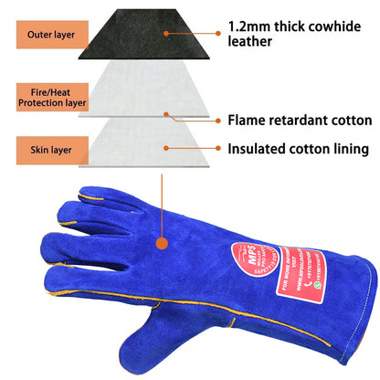 Leather Welding Gloves Blue MPS-031