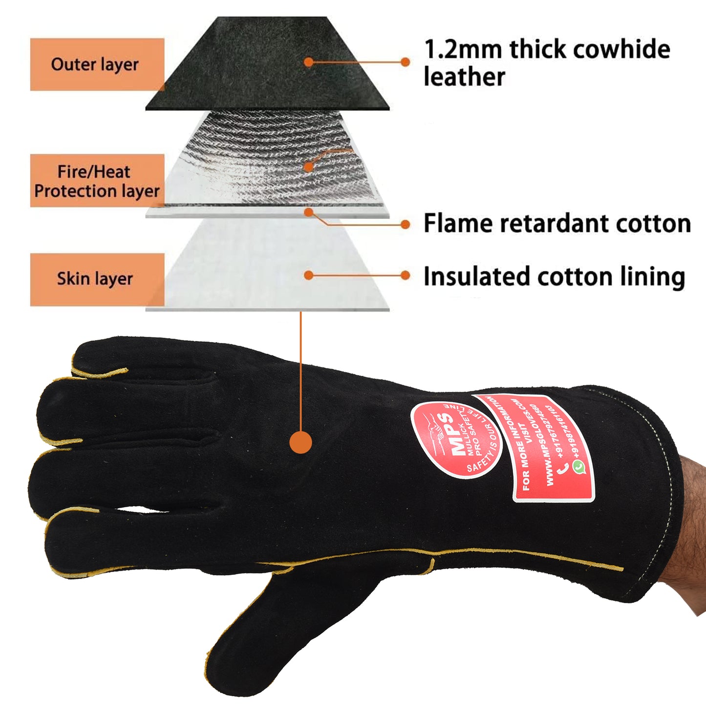 Leather Welding Gloves Black MPS-030