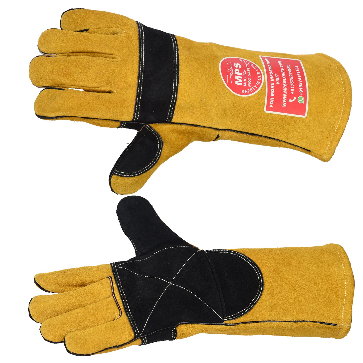 Fire Resistant Safety Welding Gloves Yellow Black – MPS012