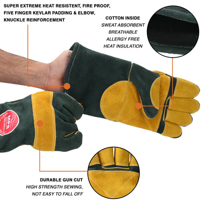 Heat Resistant Safety Welding Gloves Green Yellow – MPS004