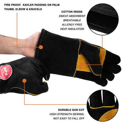 Fire Resistant Welding Gloves With Reinforced Black – MPS-020