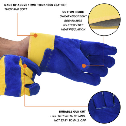 Leather Working Gloves Blue MPS101