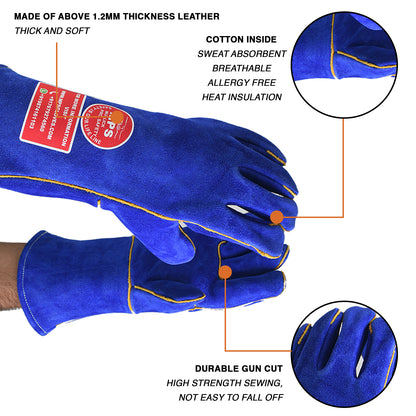 Leather Welding Gloves Blue MPS-031