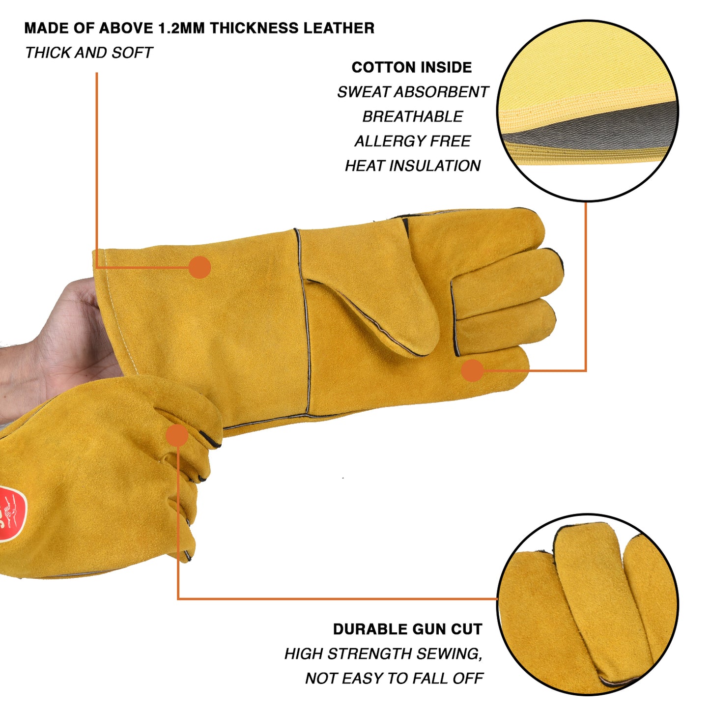 Leather Welding Gloves Yellow MPS-032