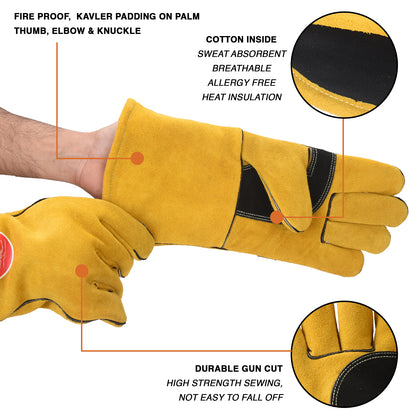 Fire Resistant Welding Gloves With Reinforced Yellow – MPS-022