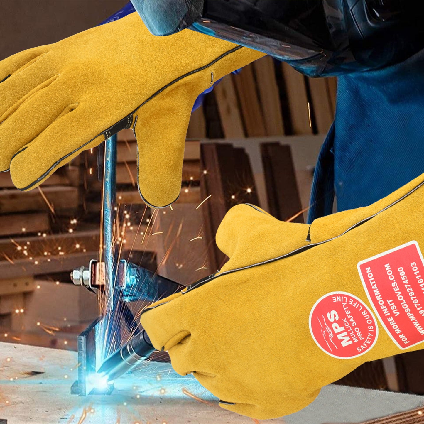 Fire Resistant Welding Gloves With Reinforced Yellow – MPS-022