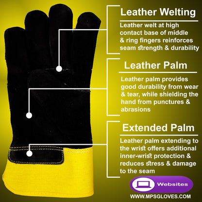 Leather Working Gloves Black MPS100