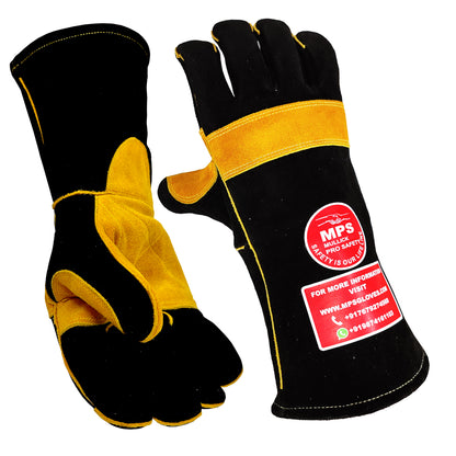 Fire Resistant Safety Welding Gloves Black Yellow – MPS011