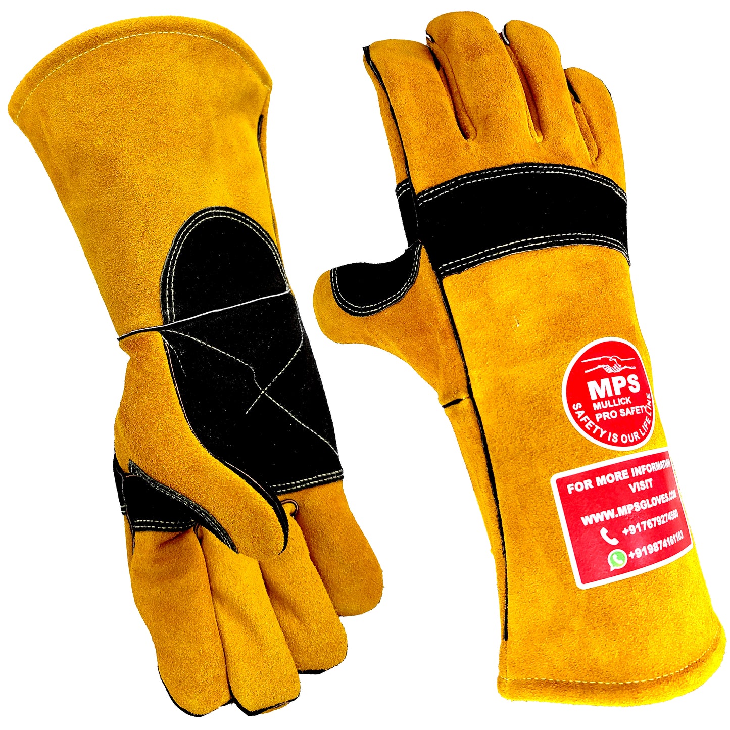 Fire Resistant Safety Welding Gloves Yellow Black – MPS012