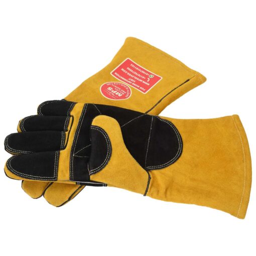FIRE RESISTANT SAFETY WELDING GLOVES YELLOW BLACK - MPS012
