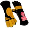 HEAT RESISTANT SAFETY WELDING GLOVES BLACK YELLOW - MPS001"