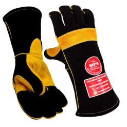 FIRE RESISTANT SAFETY WELDING GLOVES BLACK YELLOW - MPS011