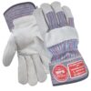 LLEATHER WORKING GLOVES GREY AND BLUE STRIP MPS-105